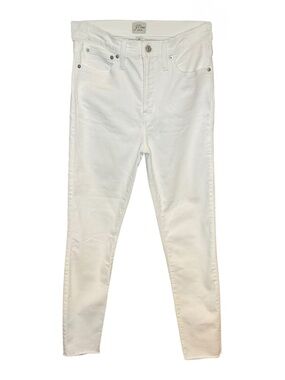 J. Crew 10 Inch High Rise Toothpick White Denim Size 28